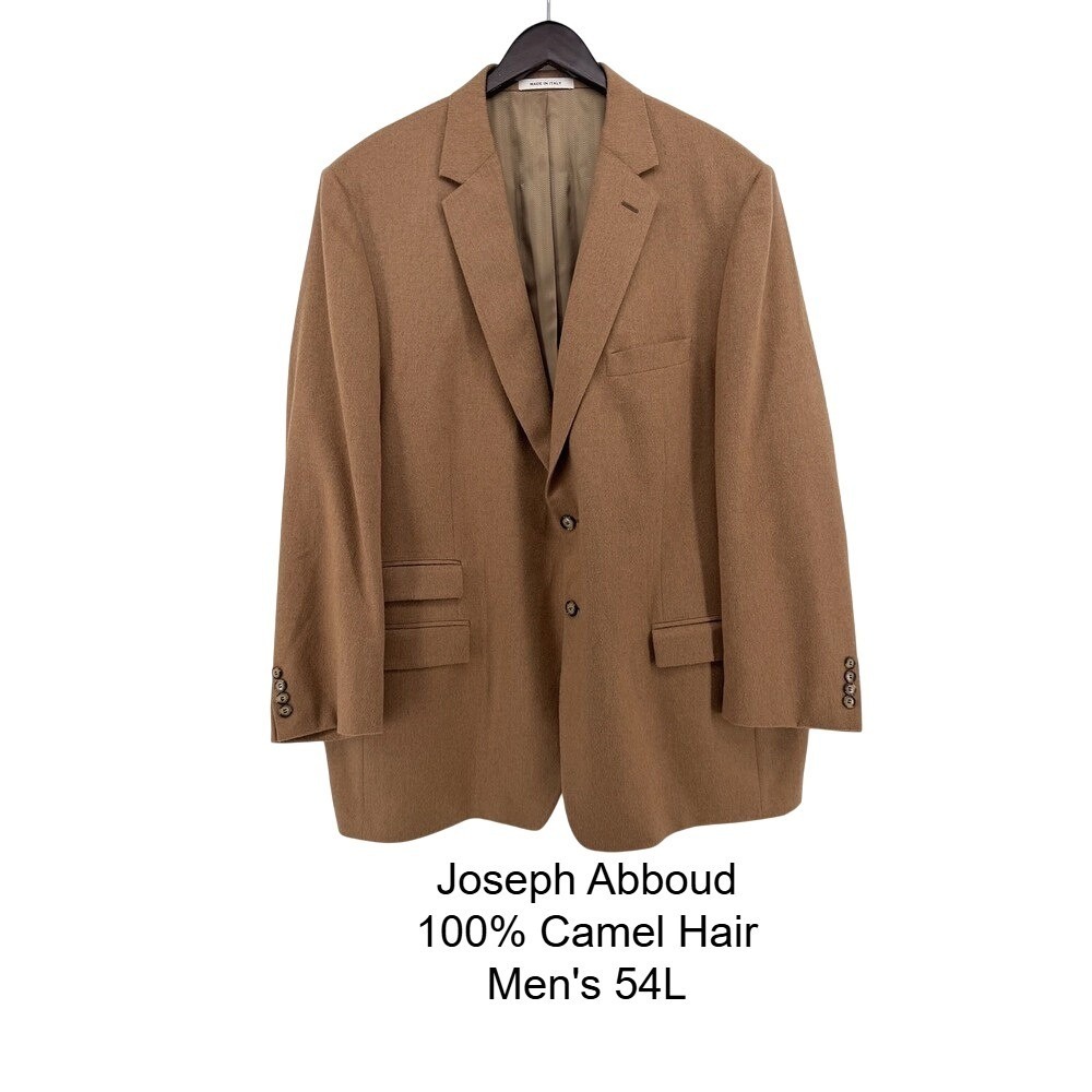 Joseph Abboud 100% Camel Hair Blazer Mens 54L Made in Italy Lanificio Campore